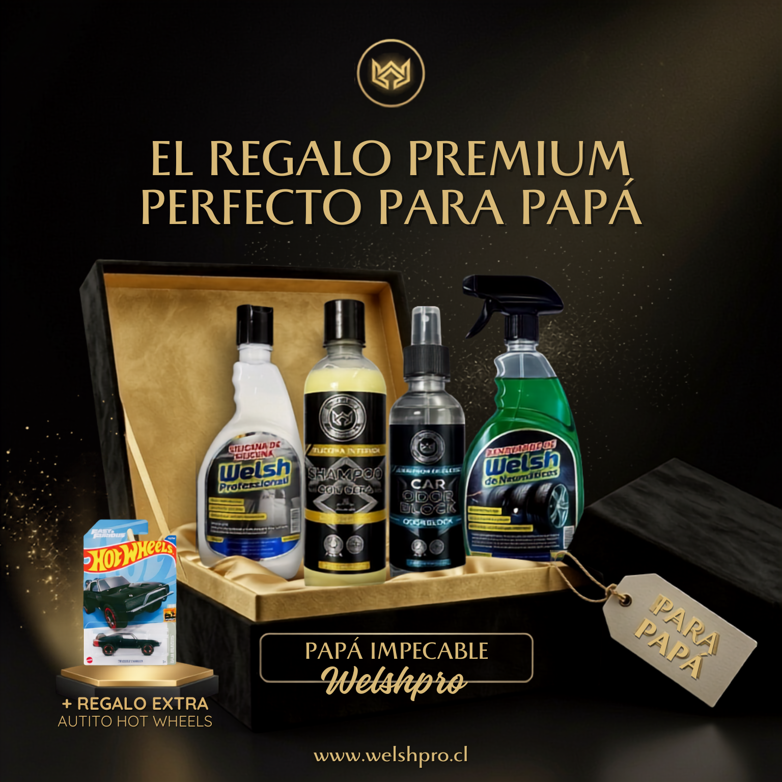 Kit día del padre premium + Autito Hot Wheels